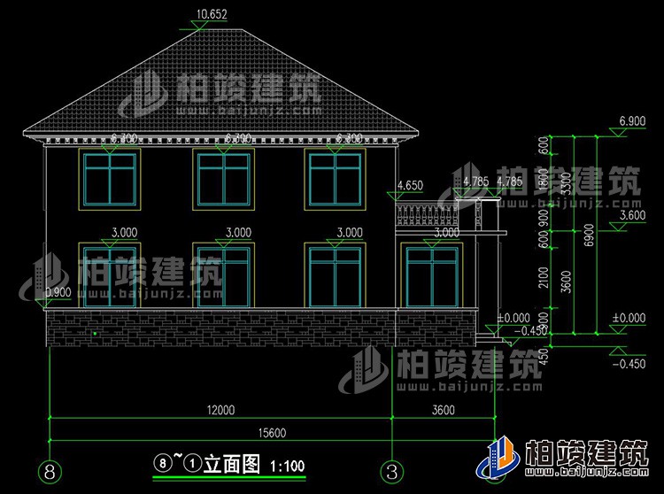 背立面图